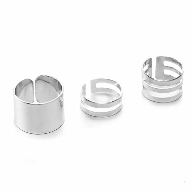 3pcs Hip Hop Punk Open Ring