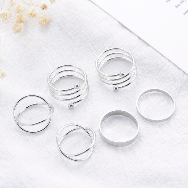 3pcs Hip Hop Punk Open Ring