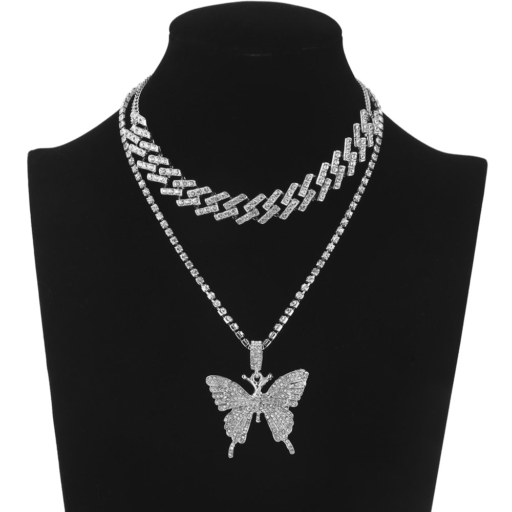 Glam Butterfly Necklace Set