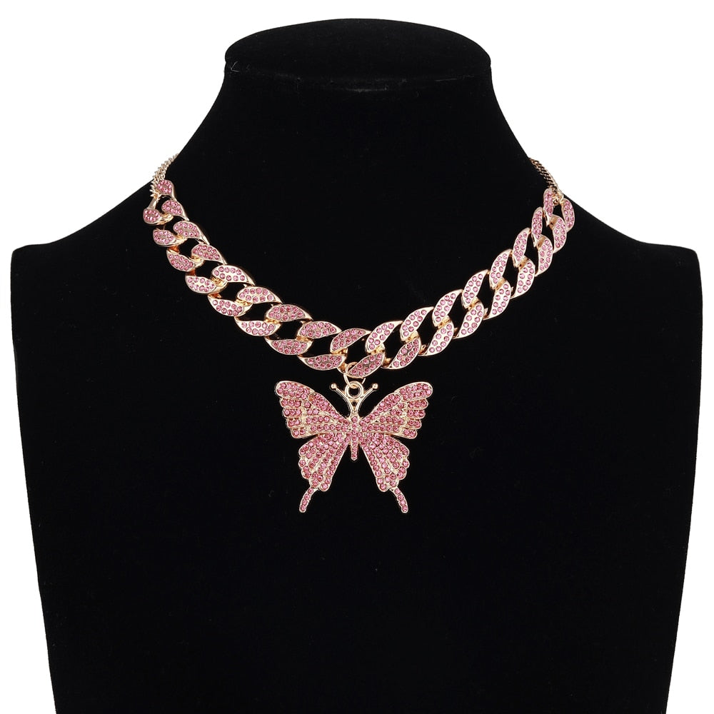 Glam Butterfly Necklace Set