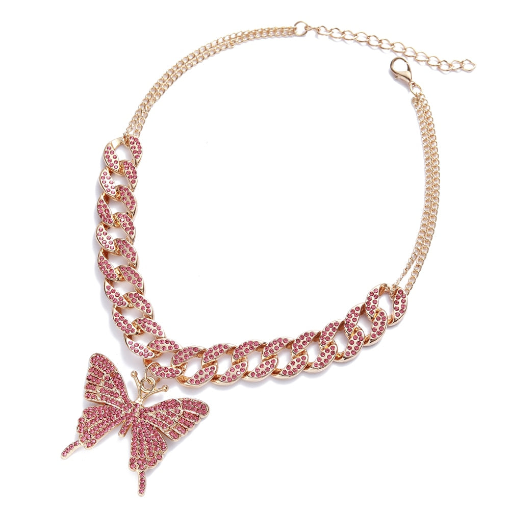 Glam Butterfly Necklace Set