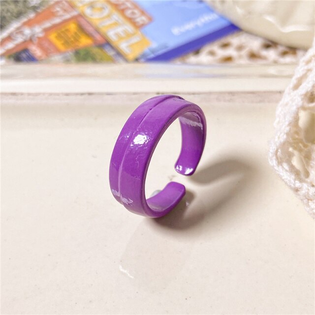 Colorful Geometric Chain Acrylic Ring