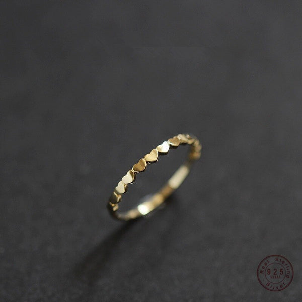 Anillo sencillo de plata de ley 925, versión coreana