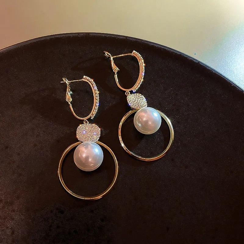 New Fashion Korean Oversized White Pearl Drop Earrings