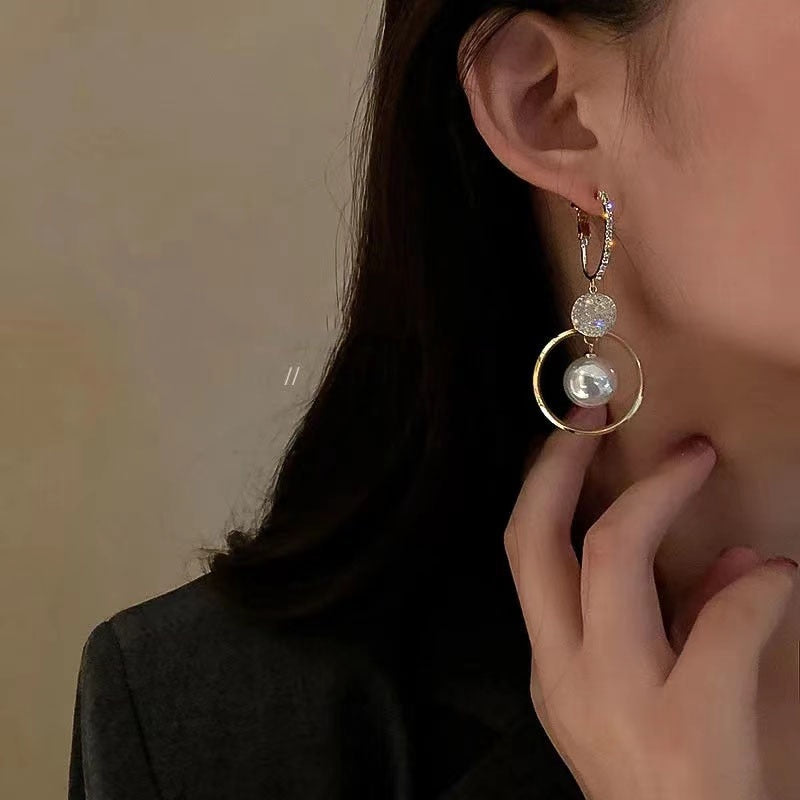 New Fashion Korean Oversized White Pearl Drop Earrings
