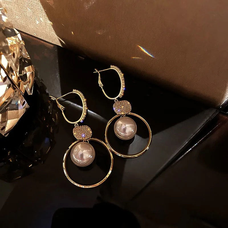 New Fashion Korean Oversized White Pearl Drop Earrings