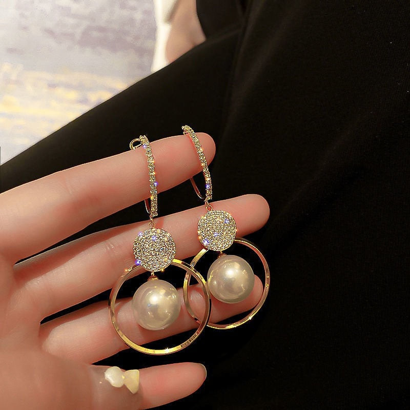 New Fashion Korean Oversized White Pearl Drop Earrings
