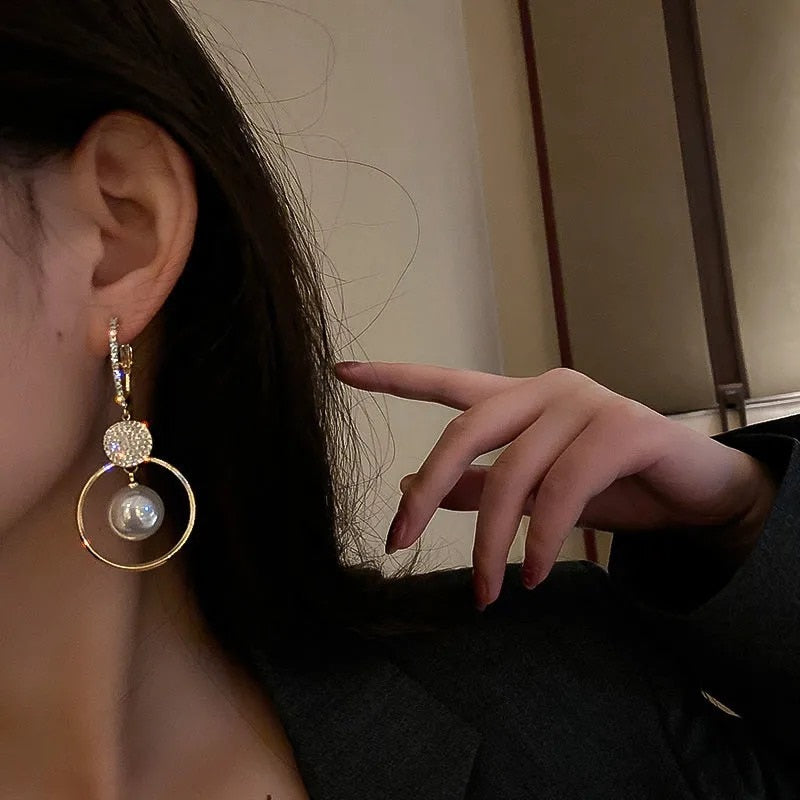 New Fashion Korean Oversized White Pearl Drop Earrings