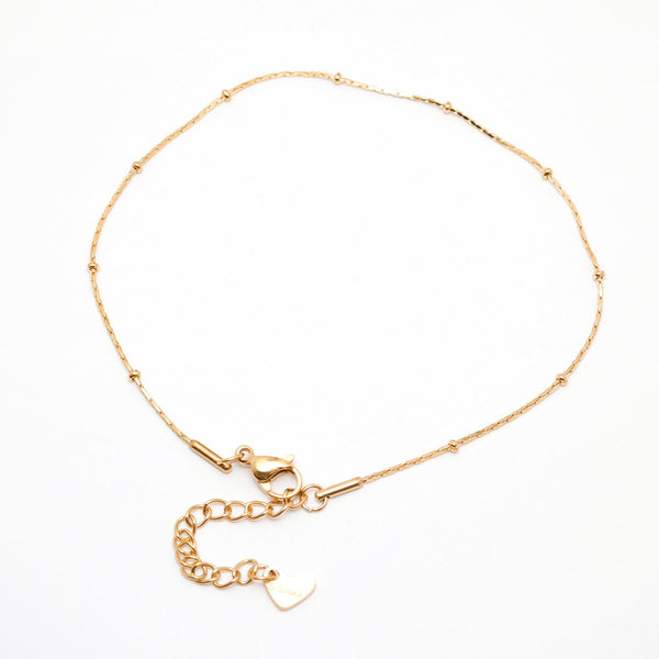 Tobillera de acero inoxidable 304 color dorado para mujer