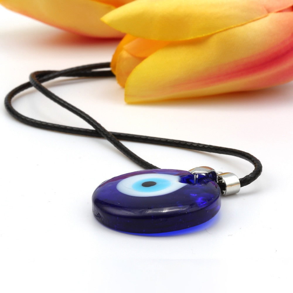 Sea Blue Evil Eye Pendants Necklace