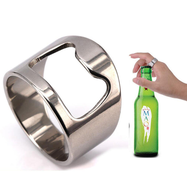 Versatile Stainless Steel Beer Bottle Opener Bar Tool Ring