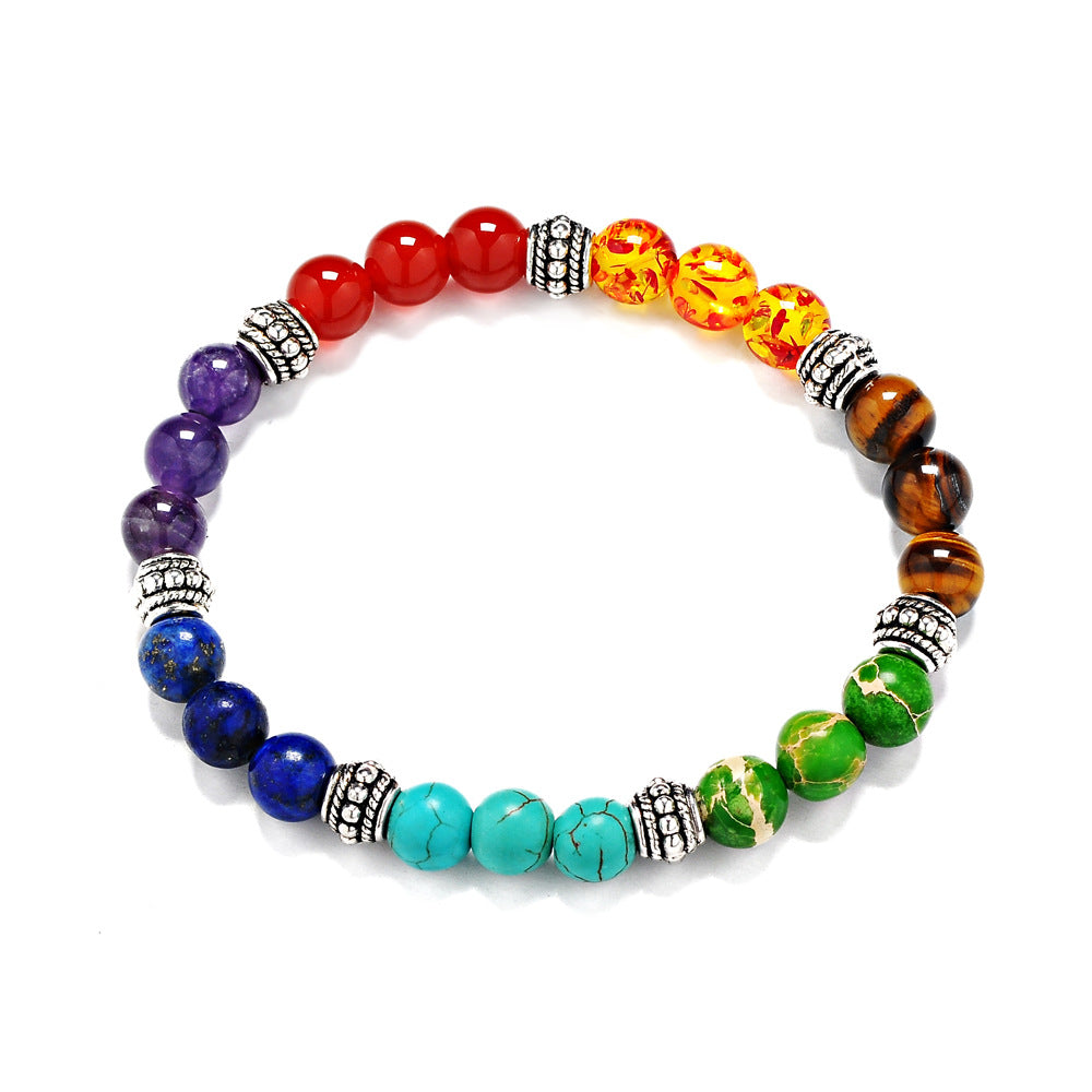 Purple Crystal Tiger Eyes Stone Beads Bracelet