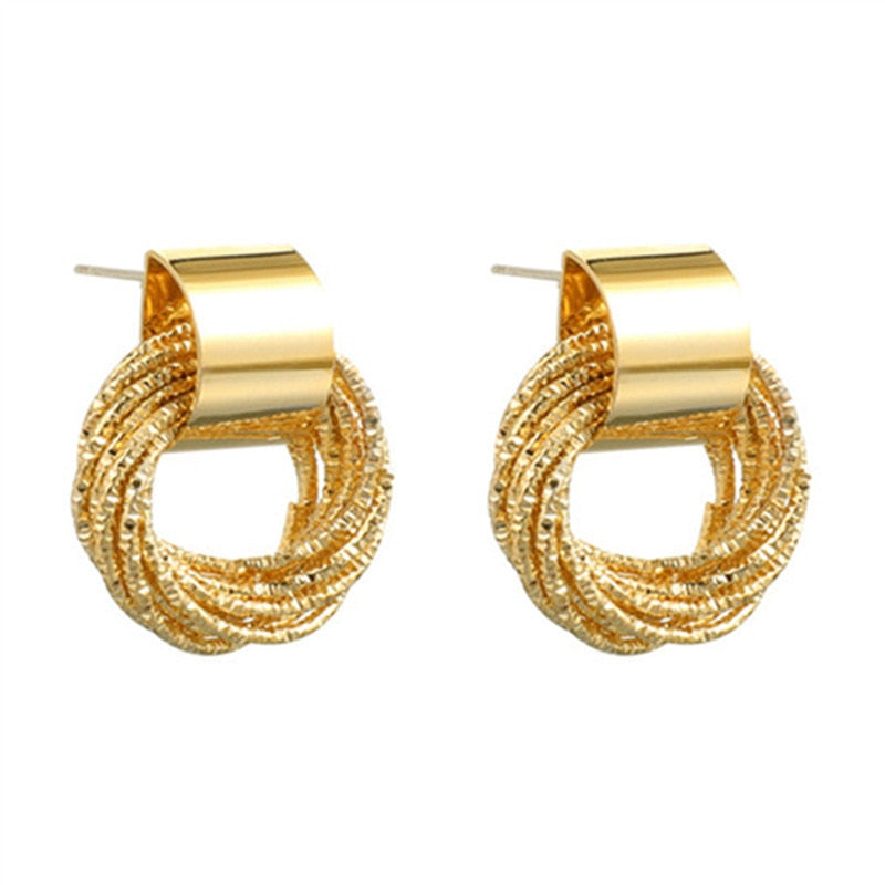Internet Celebrity Temperamental Euro-American Jewelry Geometry Circle Earrings
