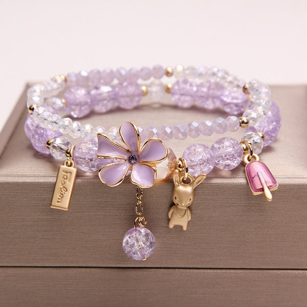 Shell Little Girl Pendant Burst Bead Sweet Romantic Set