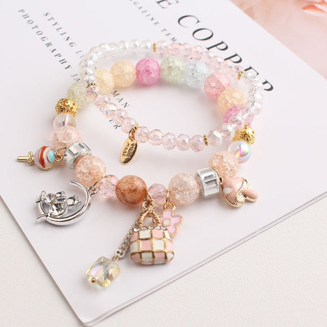 Shell Little Girl Pendant Burst Bead Sweet Romantic Set