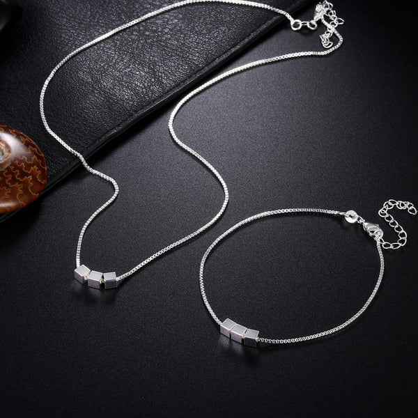 Conjunto de 2 pulseras y collares de cadena de serpiente suave de 6 mm para mujer