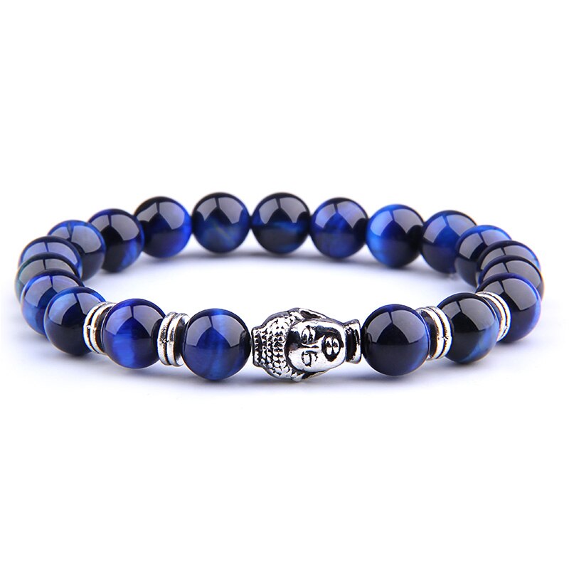 Natural AAA Royal Blue Tiger Eye Stone Beads Bracelet