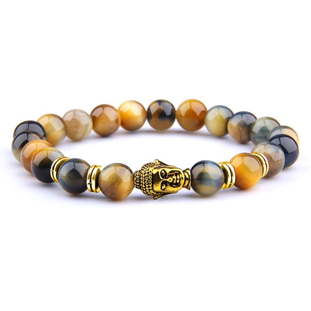Natural AAA Royal Blue Tiger Eye Stone Beads Bracelet