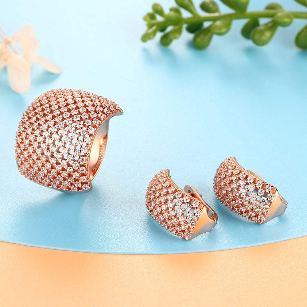 Fashion Couple Earrings For Women Copper Jewelry Sets