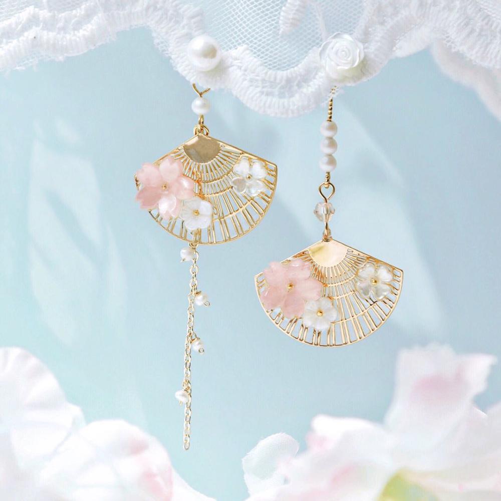s925 fan pendant earrings