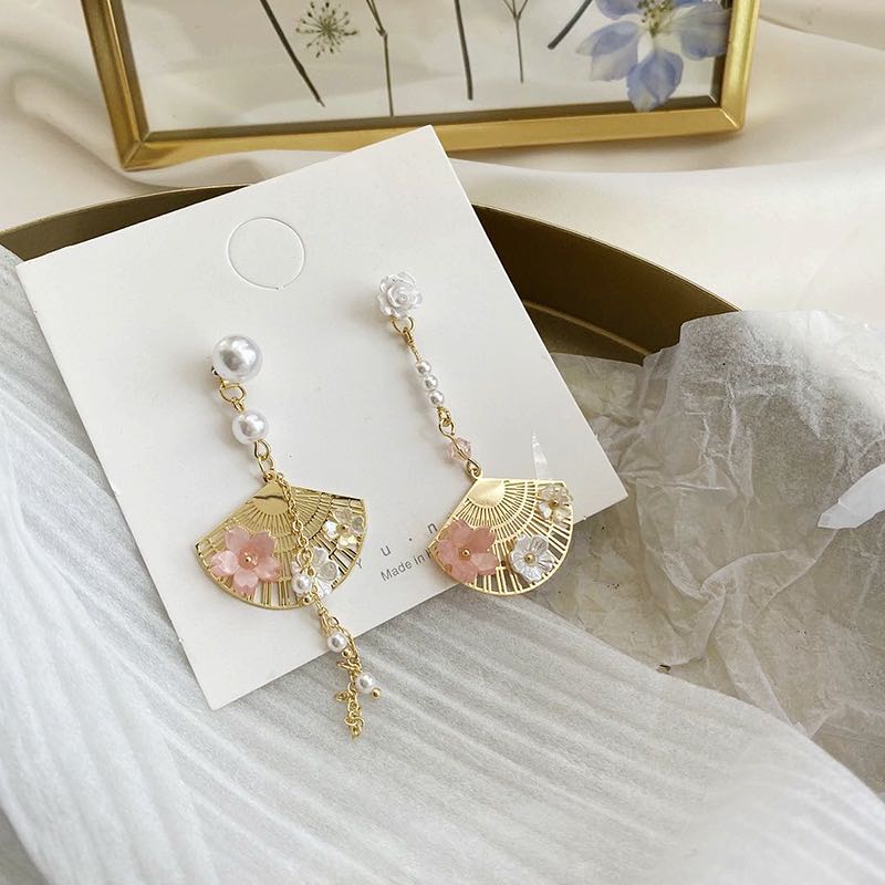 s925 fan pendant earrings