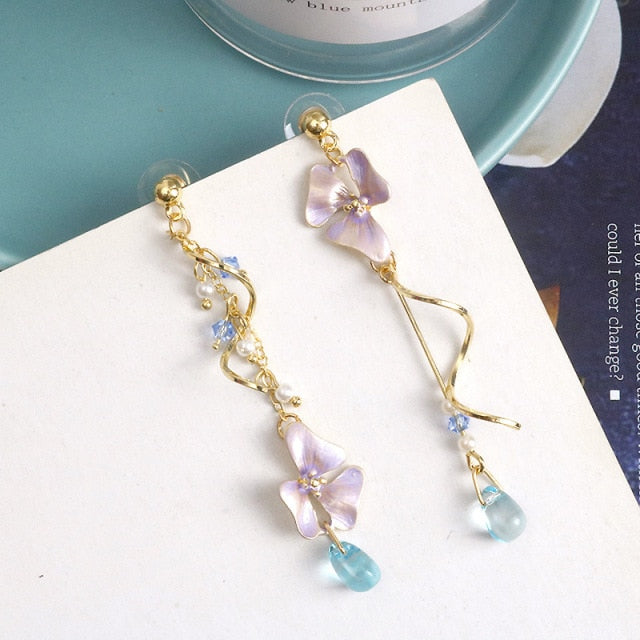 s925 fan pendant earrings