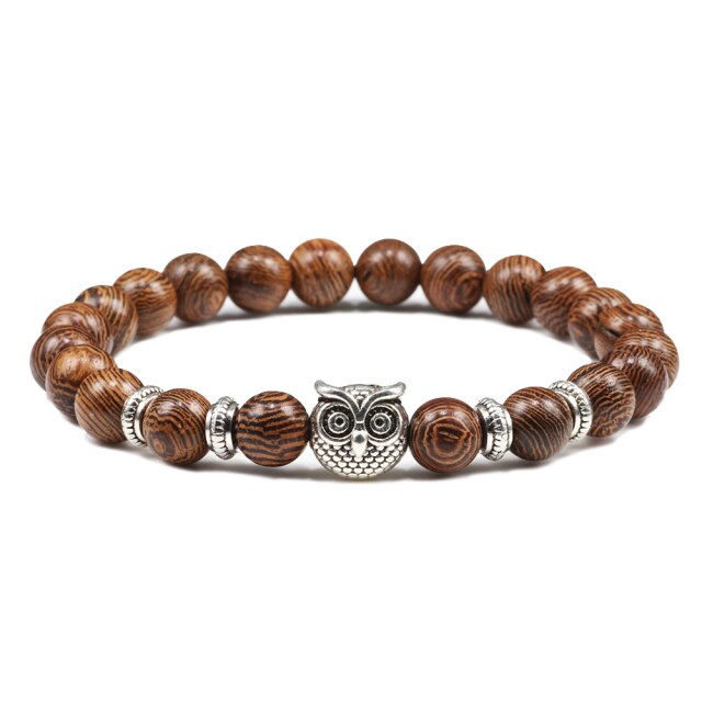 Black Lava Tiger Eye Weathered Stone Bracelets