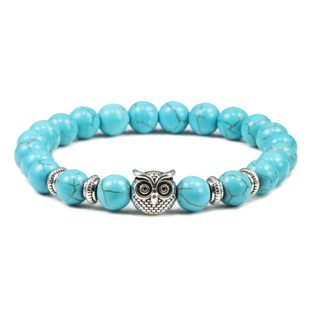 Black Lava Tiger Eye Weathered Stone Bracelets