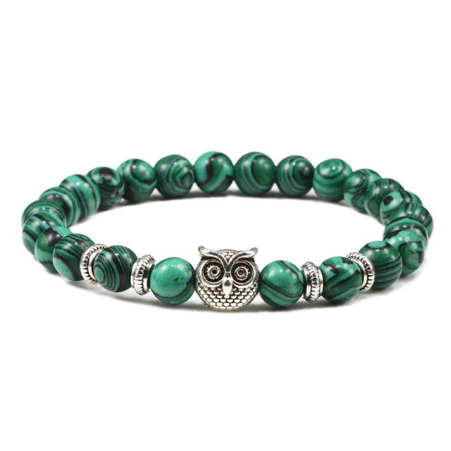 Black Lava Tiger Eye Weathered Stone Bracelets