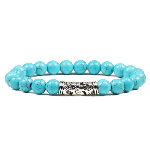 Black Lava Tiger Eye Weathered Stone Bracelets