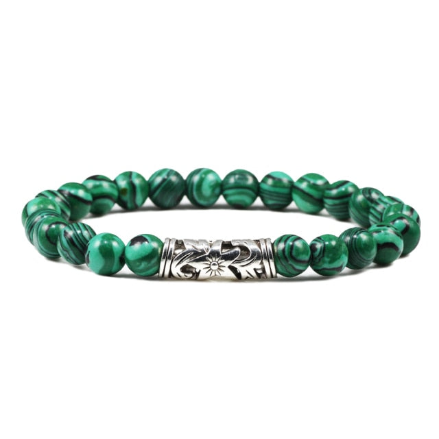 Black Lava Tiger Eye Weathered Stone Bracelets