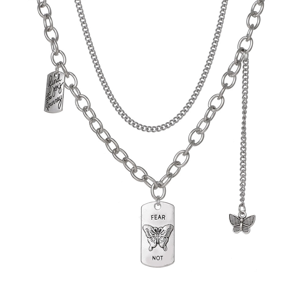 Punk Pearl Chain Necklace