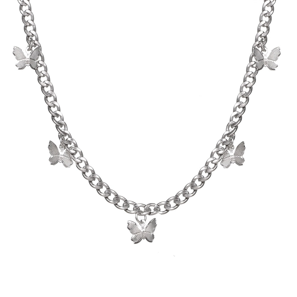 Punk Pearl Chain Necklace