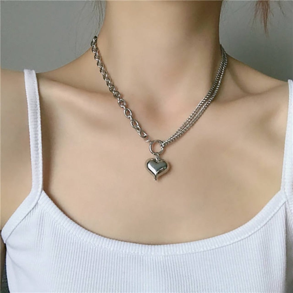 Punk Pearl Chain Necklace