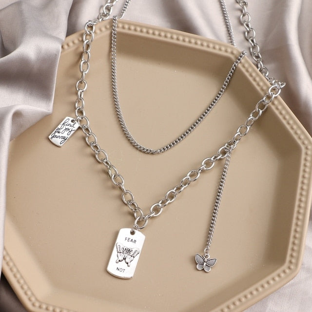 Punk Pearl Chain Necklace