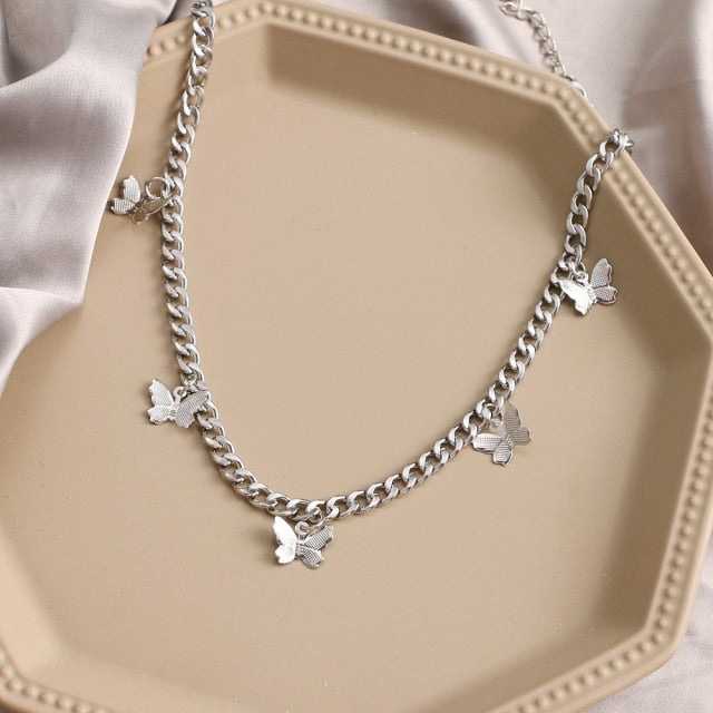 Punk Pearl Chain Necklace
