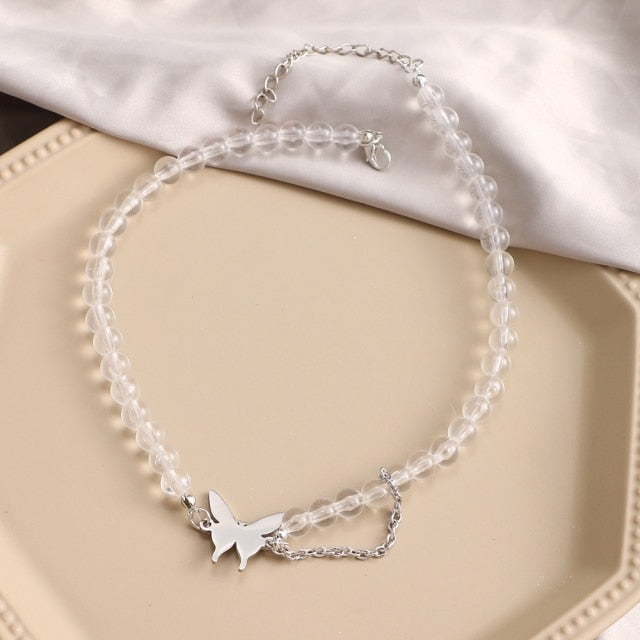 Punk Pearl Chain Necklace