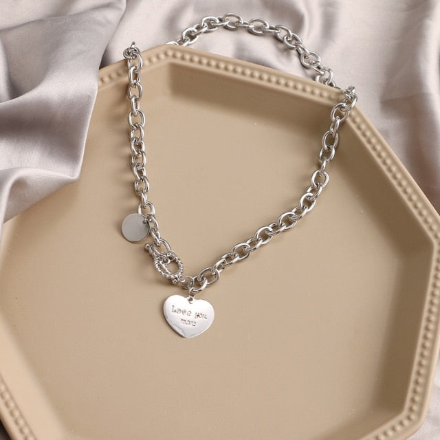 Punk Pearl Chain Necklace