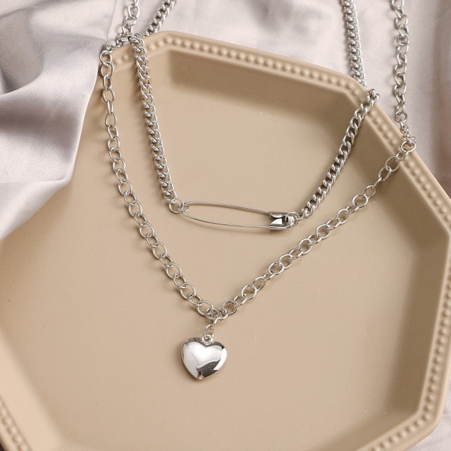 Punk Pearl Chain Necklace