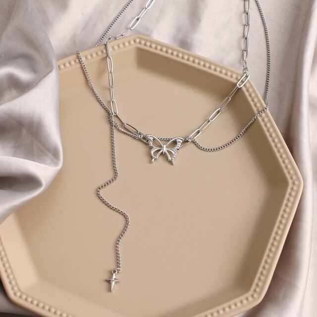 Punk Pearl Chain Necklace