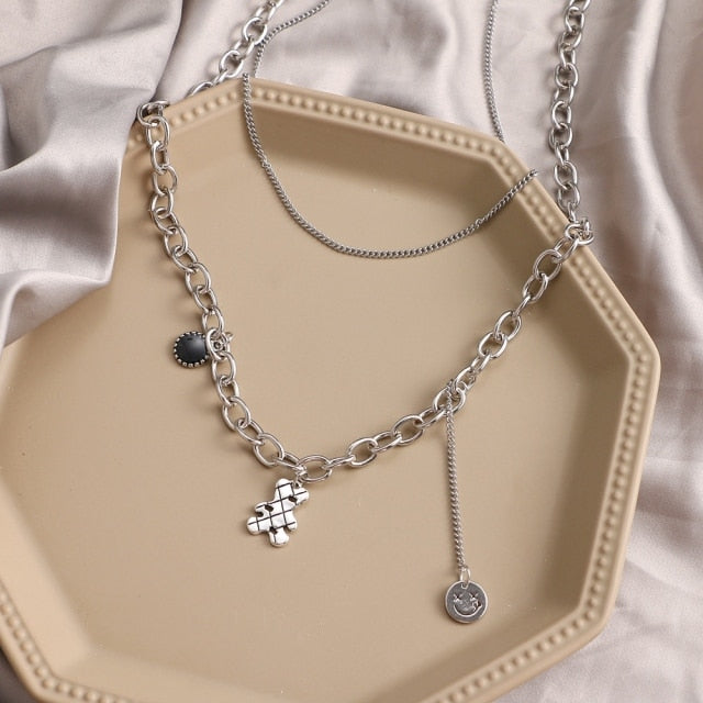Punk Pearl Chain Necklace