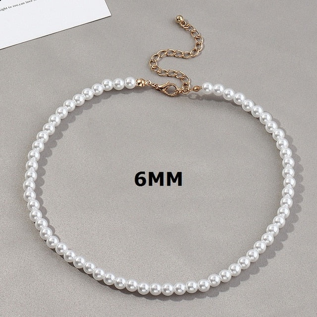 Vintage Imitation Pearl Choker Necklaces