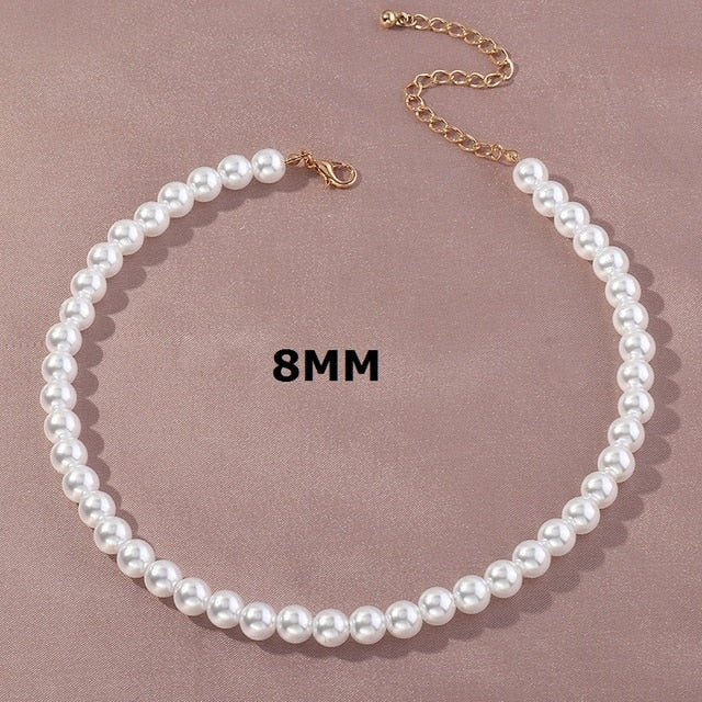 Vintage Imitation Pearl Choker Necklaces