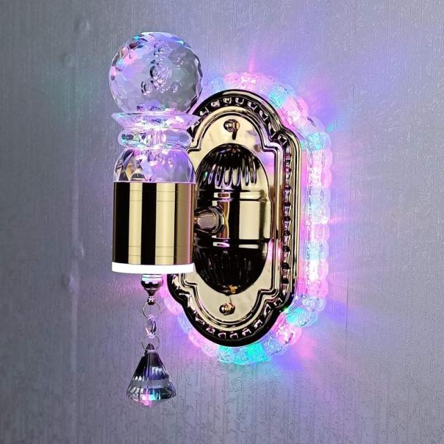 New Led Wall Light  Real flower Crystal Amber Bedside Wall Lamp