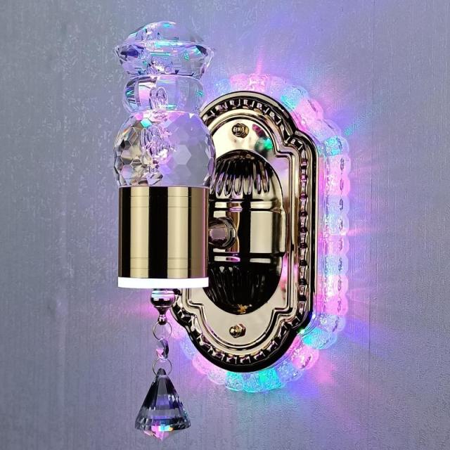 New Led Wall Light  Real flower Crystal Amber Bedside Wall Lamp