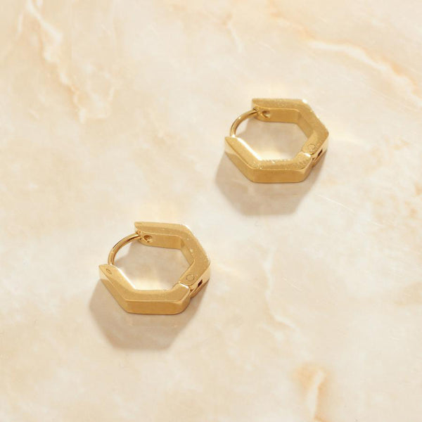 Pendientes de clip chapados en oro de mejores amigas para mujer