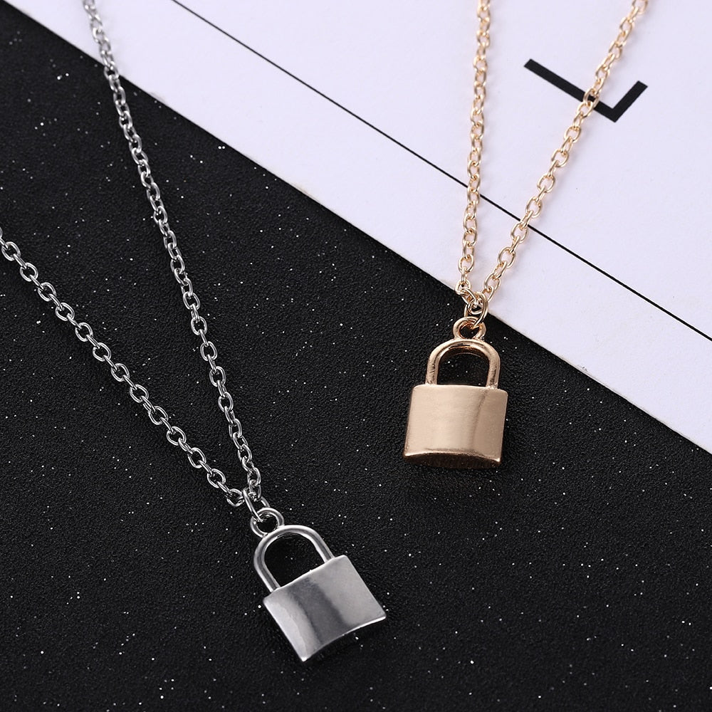 New Simple Fashion Metal Plating Lock Necklacey