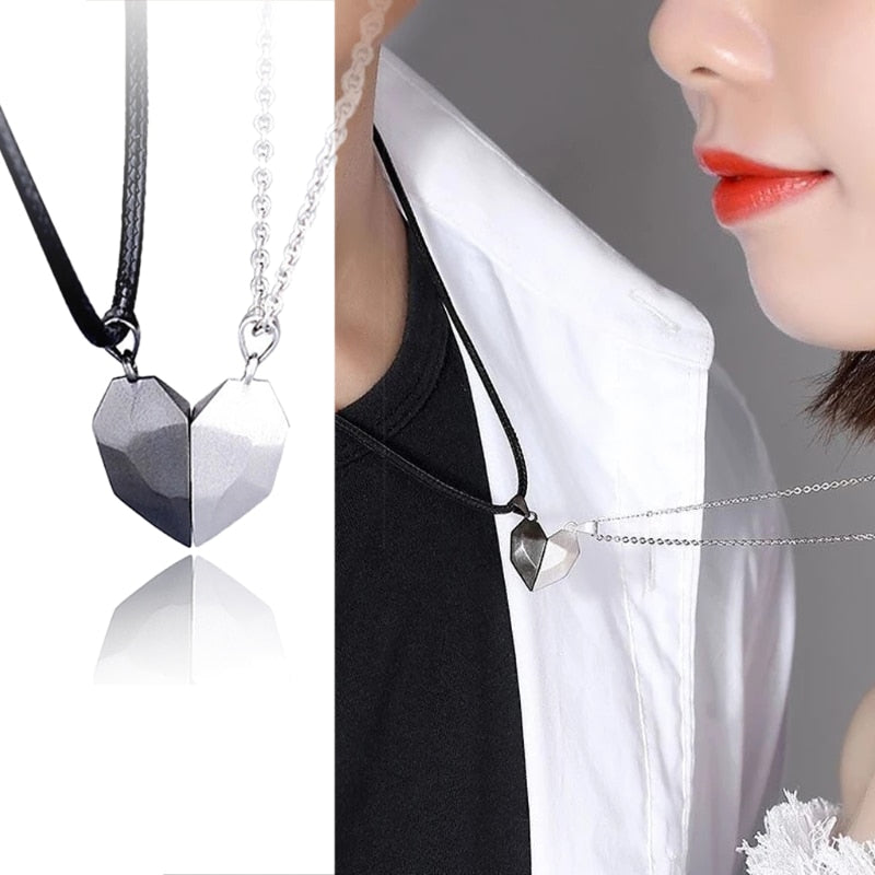 Magnetic  Astronaut Lovers Heart Pendant