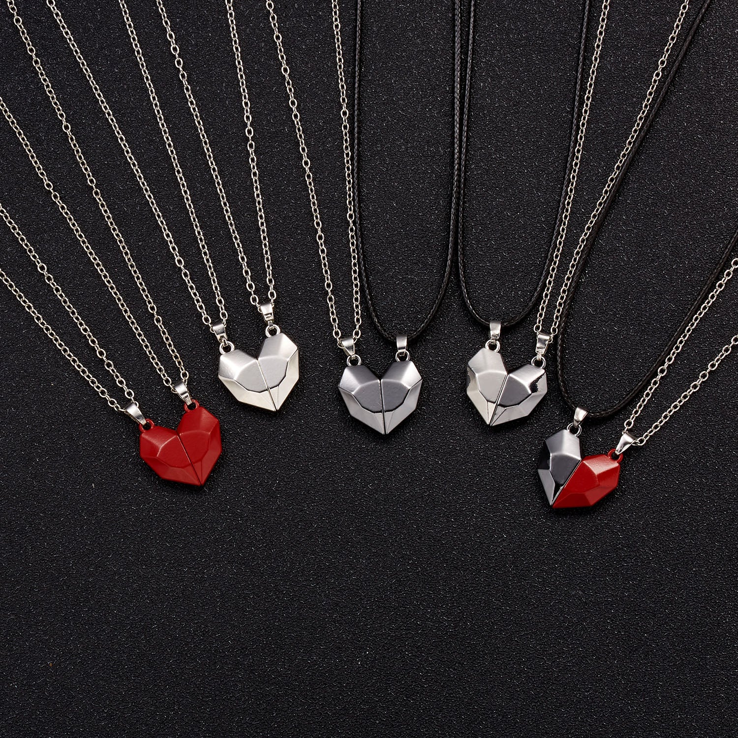 Magnetic  Astronaut Lovers Heart Pendant