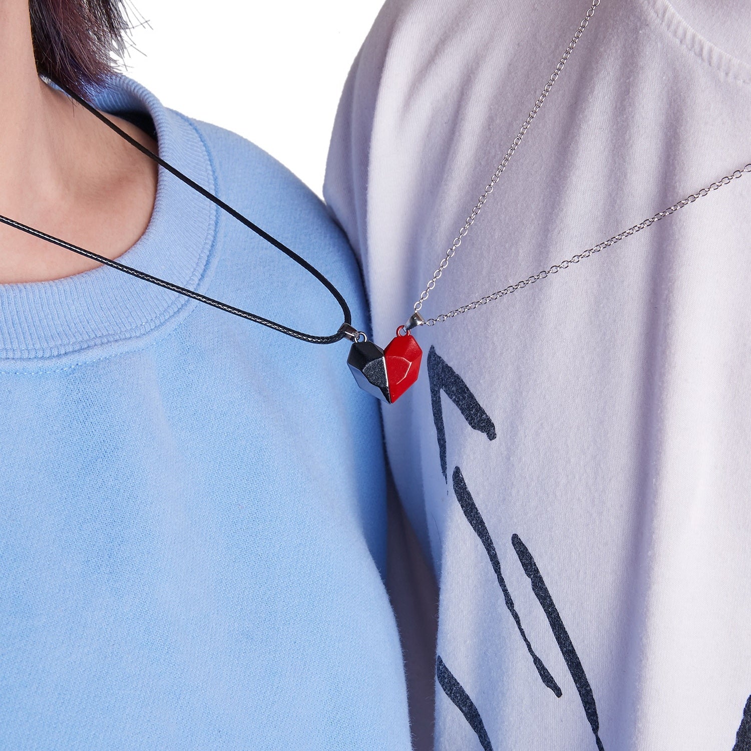 Magnetic  Astronaut Lovers Heart Pendant